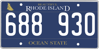 RI license plate 688930