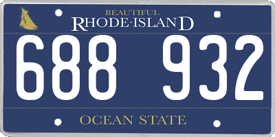RI license plate 688932