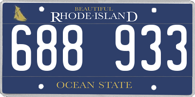 RI license plate 688933