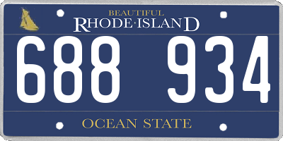 RI license plate 688934