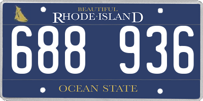 RI license plate 688936