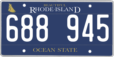 RI license plate 688945