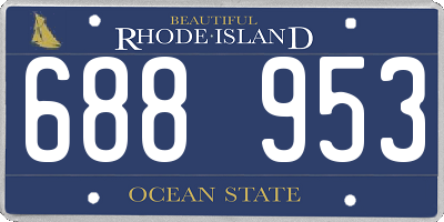 RI license plate 688953