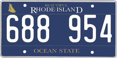 RI license plate 688954