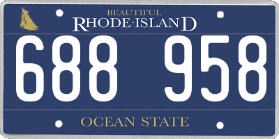 RI license plate 688958