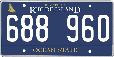 RI license plate 688960