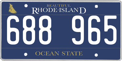 RI license plate 688965