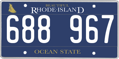 RI license plate 688967