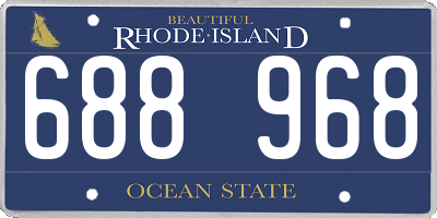 RI license plate 688968
