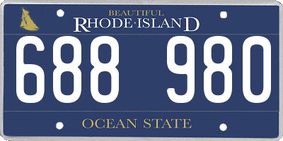 RI license plate 688980