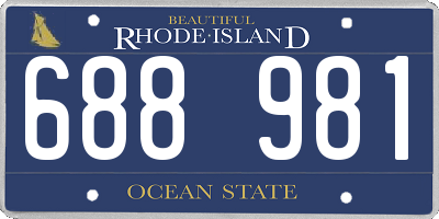 RI license plate 688981