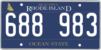 RI license plate 688983