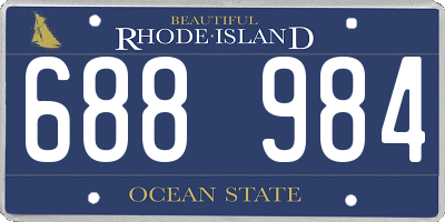 RI license plate 688984