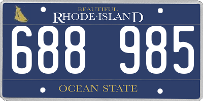 RI license plate 688985
