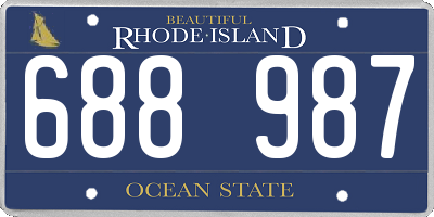 RI license plate 688987