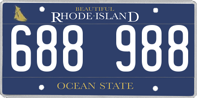 RI license plate 688988