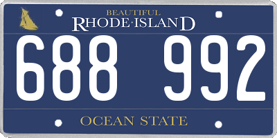 RI license plate 688992