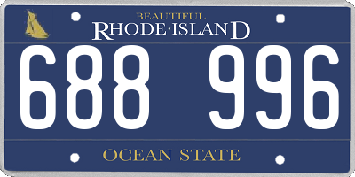 RI license plate 688996