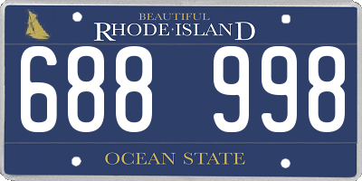 RI license plate 688998