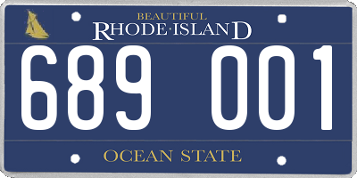 RI license plate 689001