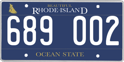 RI license plate 689002