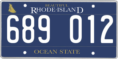 RI license plate 689012