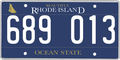 RI license plate 689013