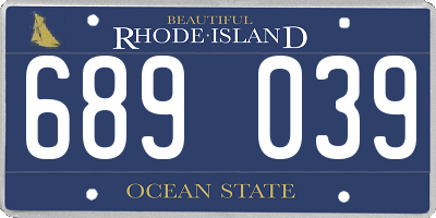 RI license plate 689039