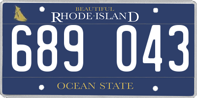 RI license plate 689043