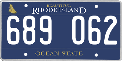 RI license plate 689062