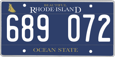 RI license plate 689072
