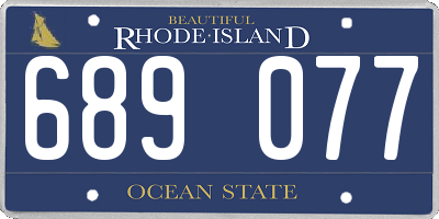 RI license plate 689077