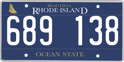 RI license plate 689138