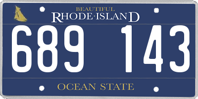 RI license plate 689143