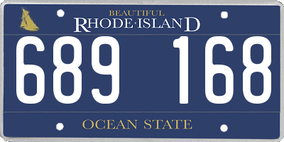 RI license plate 689168