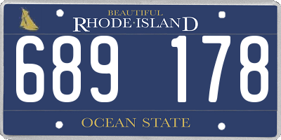 RI license plate 689178