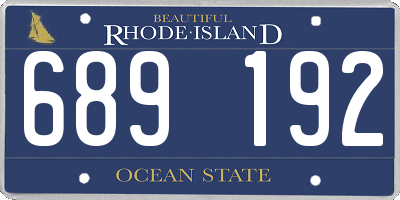 RI license plate 689192