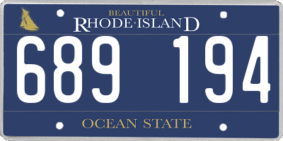 RI license plate 689194