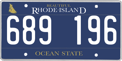 RI license plate 689196