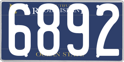 RI license plate 6892
