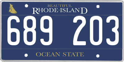 RI license plate 689203