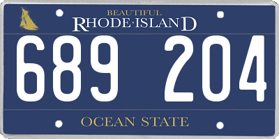 RI license plate 689204