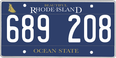 RI license plate 689208