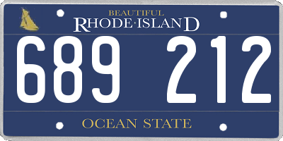 RI license plate 689212