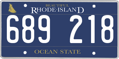 RI license plate 689218
