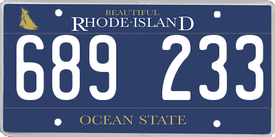 RI license plate 689233