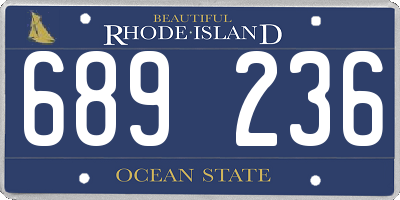 RI license plate 689236