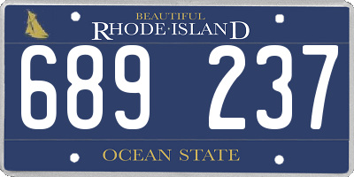 RI license plate 689237