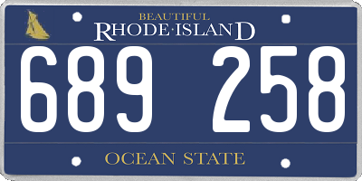 RI license plate 689258