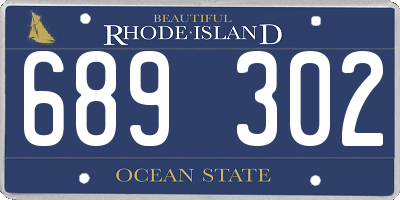 RI license plate 689302